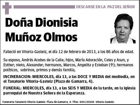 MUÑOZ OLMOS,DIONISIA