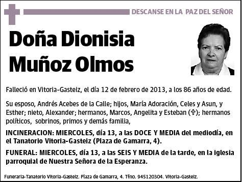 MUÑOZ OLMOS,DIONISIA