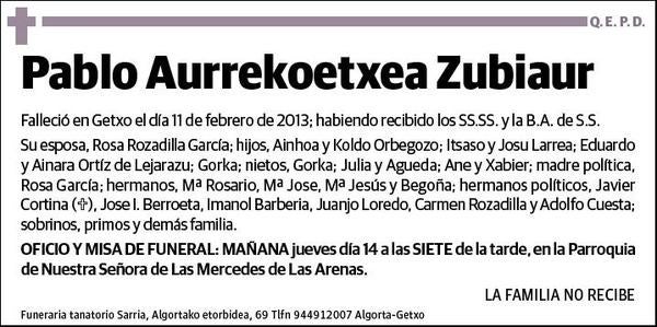 AURREKOETXEA ZUBIAUR,PABLO