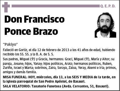 PONCE BRAZO,FRANCISCO