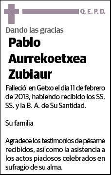 AURREKOETXA ZUBIAUR,PABLO