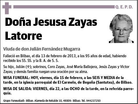 ZAYAS LATORRE,JESUSA