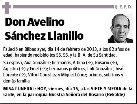 SANCHEZ LLANILLO,AVELINO