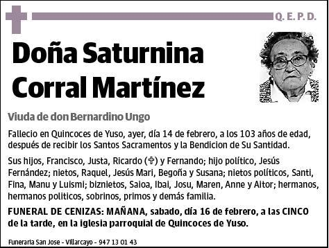 CORRAL MARTINEZ,SATURNINA