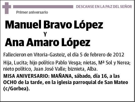 BRAVO LOPEZ Y ANA AMARO LOPEZ,MANUEL