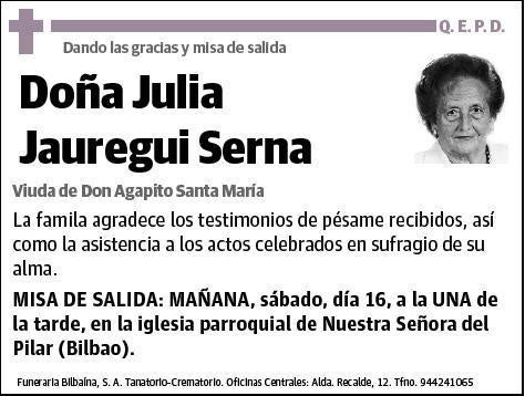 JAUREGUI SERNA,JULIA