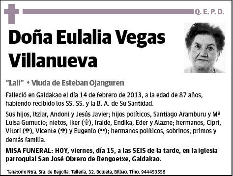 VEGAS VILLANUEVA,EULALIA