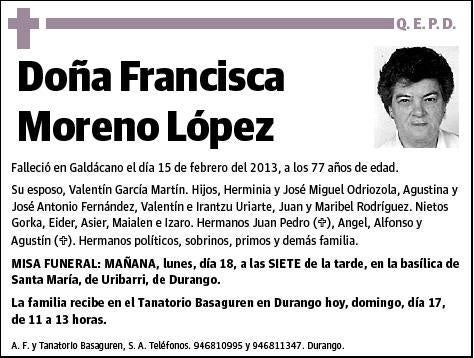 MORENO LOPEZ,FRANCISCA