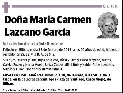 LAZCANO GARCIA,MARIA CARMEN