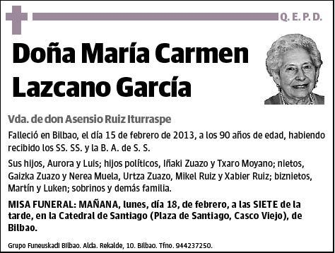 LAZCANO GARCIA,MARIA CARMEN