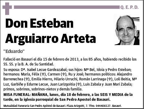 ARGUIARRO ARTETA,ESTEBAN