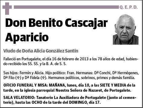 CASCAJAR APARICIO,BENITO