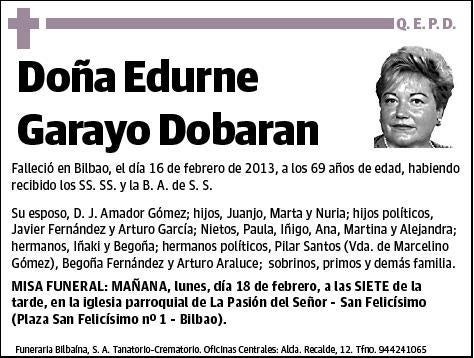 GARAYO DOBARAN,EDURNE