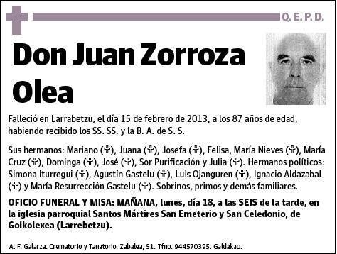 ZORROZA OLEA,JUAN