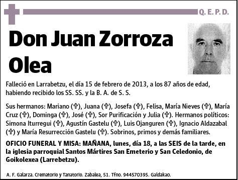 ZORROZA OLEA,JUAN