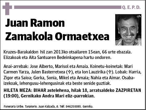 ZAMAKOLA ORMAETXEA,JUAN RAMON