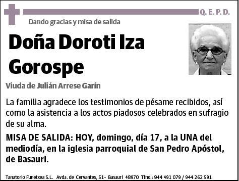 IZA GOROSPE,DOROTI