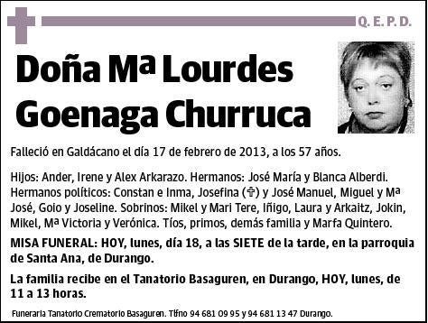 GOENAGA CHURRUCA,Mª LOURDES