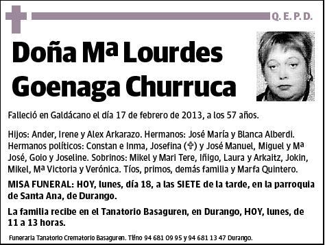 GOENAGA CHURRUCA,Mª LOURDES