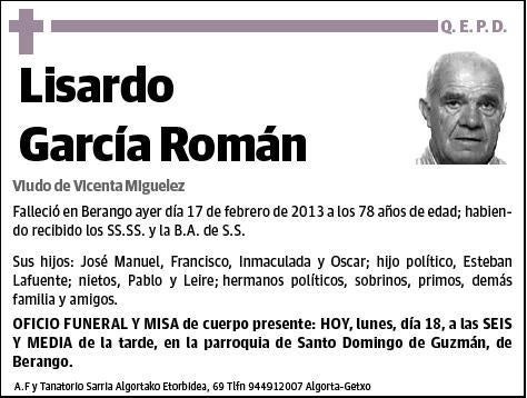 GARCIA ROMAN,LISARDO