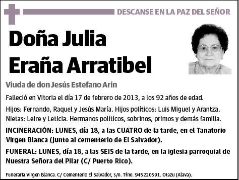 ERAÑA ARRATIBEL,JULIA