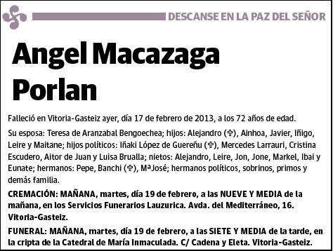 MACAZAGA PORLAN,ANGEL