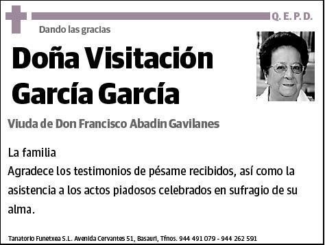 GARCIA GARCIA,VISITACIÓN