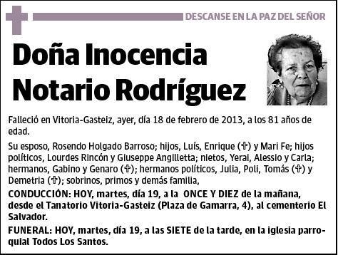 NOTARIO RODRIGUEZ,INOCENCIA