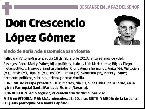 LOPEZ GOMEZ,CRESCENCIO