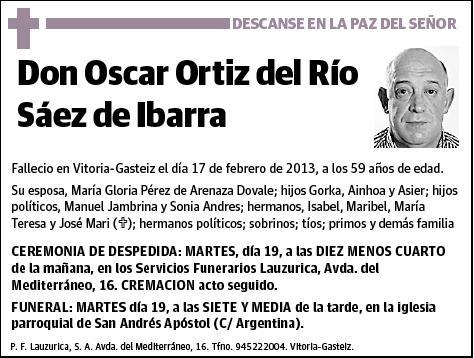 ORTIZ DEL RIO SAEZ DE IBARRA,OSCAR