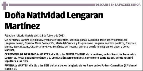 LENGARAN MARTINEZ,NATIVIDAD