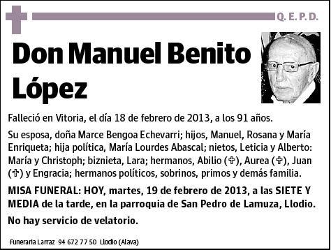 BENITO LOPEZ,MANUEL