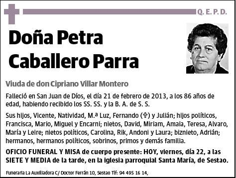 CABALLERO PARRA,PETRA