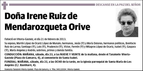 RUIZ DE MENDAROZQUETA ORIVE,IRENE