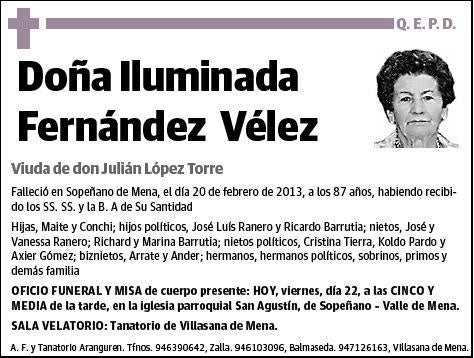 FERNANDEZ VELEZ,ILUMINADA