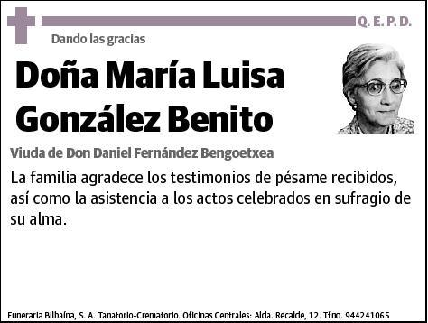 GONZALEZ BENITO,MARIA LUISA