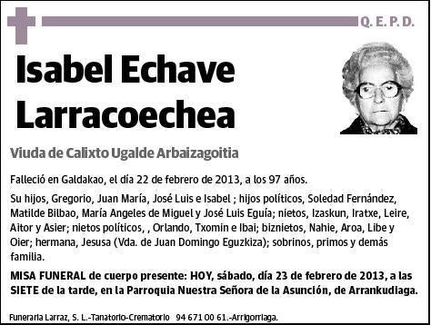 ECHAVE LARRACOECHEA,ISABEL