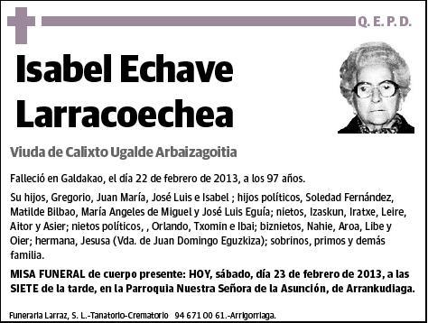 ECHAVE LARRACOECHEA,ISABEL