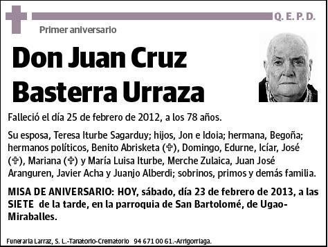 BASTERRA URRAZA,JUAN CRUZ