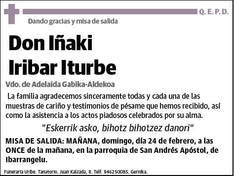 IRIBAR ITURBE,IÑAKI