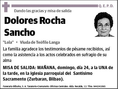 ROCHA SANCHO,DOLORES