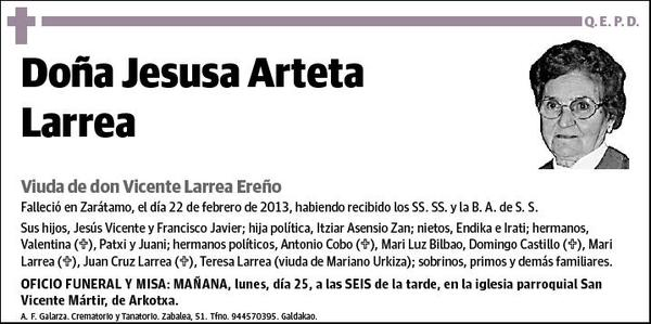 ARTETA LARREA,JESUSA