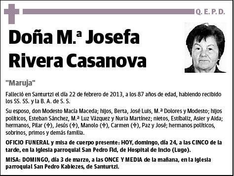 RIVERA CASANOVA,MARIA JOSEFA