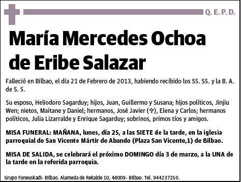 OCHOA DE ERIBE SALAZAR,MARIA MERCEDES