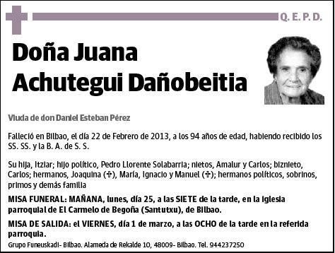 ACHUTEGUI DAÑOBEITIA,JUANA