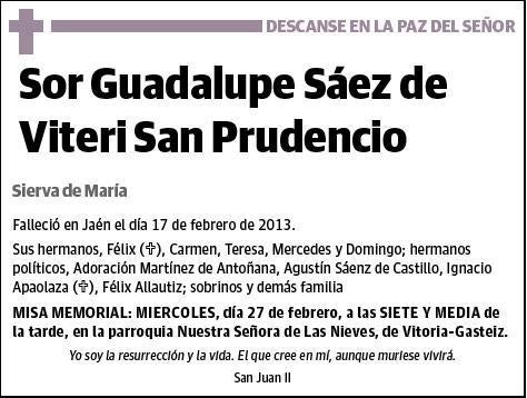 SAEZ DE VITERI SAN PRUDENCIO,GUADALUPE