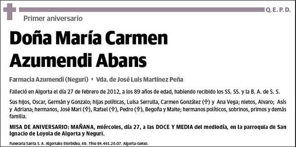 AZURMENDI ABANS,MARI CARMEN