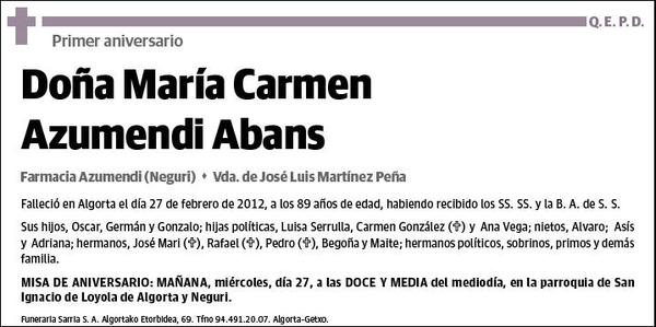 AZURMENDI ABANS,MARI CARMEN