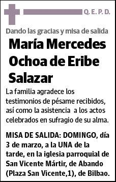 OCHOA DE ERIBE SALAZAR,MARIA MERCEDES