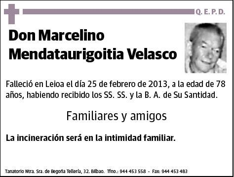 MENDATAURIGOITIA VELASCO,MARCELINO